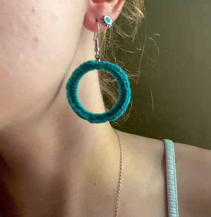 Aquamarine Hoops